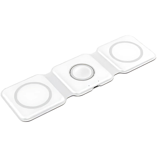 3-in-1 Magnetic Wireless Charger Pad Stand - Fast Wireless Charging Dock Station